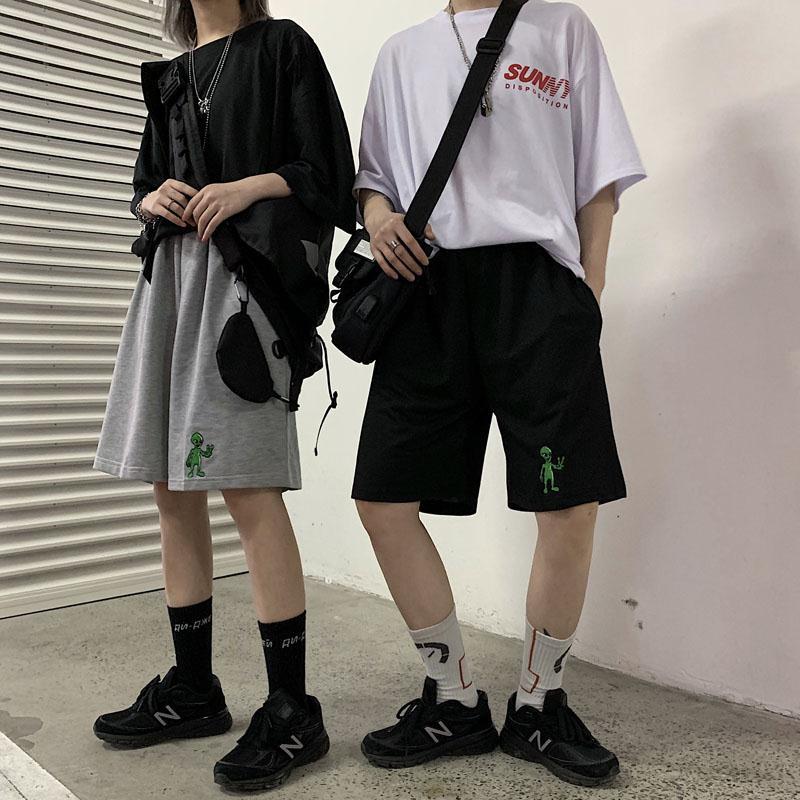 Korean Style Aliens Harajuku Casual Loose Straight Jogger Bike Shorts Female High Waist Summer Sports Running Vintage Hotpants Korean Style Aliens Harajuku Casual Loose Straight Jogger Bike Shorts Female High Waist Summer Sports Running Vintage Hotpants