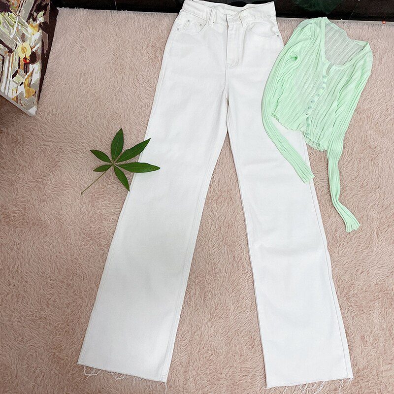 MosiMolly Washed Denim Jeans Pants Women Streetwear Wide Leg Floor Length Jeans Long Pants Femable Bottom 2020 Trendy