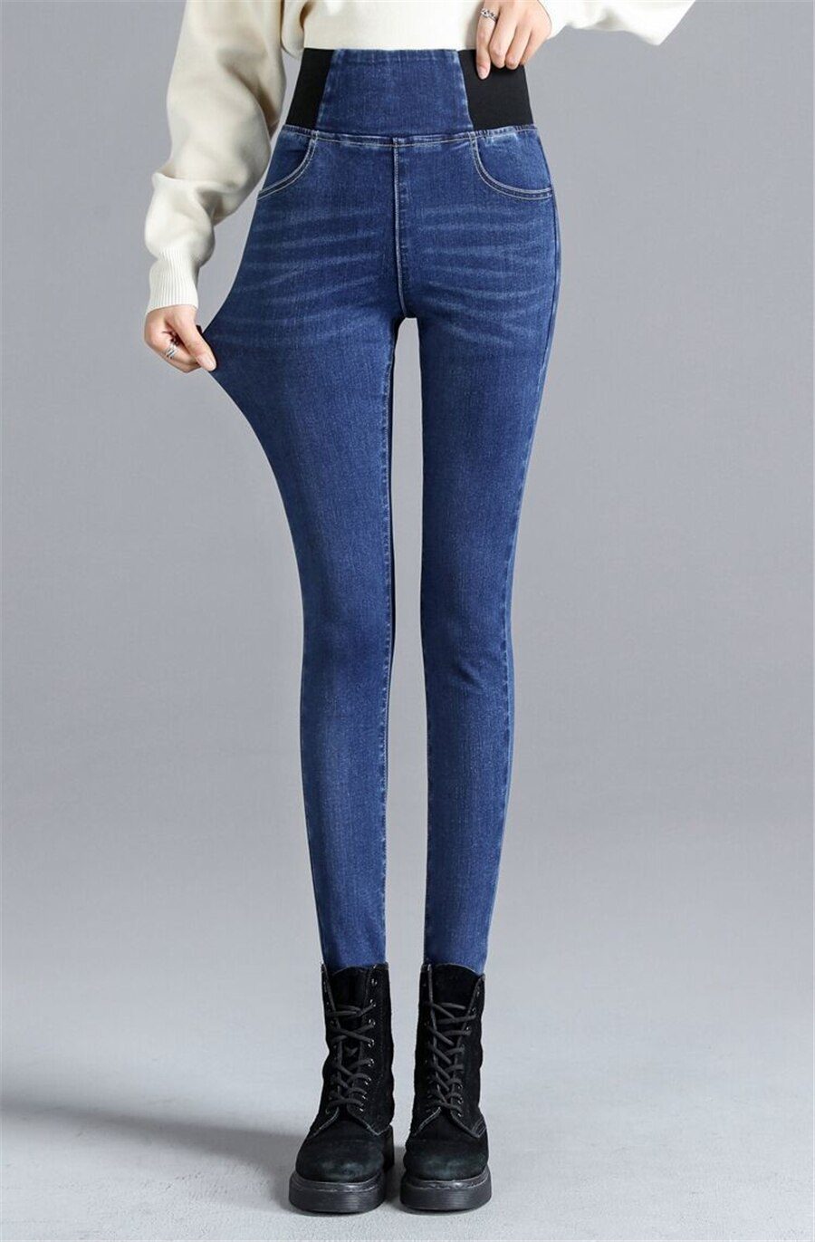 Pants Plus Size 26-34 Slim Jeans For Women Skinny High Waist Jeans Woman Blue Denim Pencil Pants Stretch Waist Women Basic Jeans Pants Plus Size 26-34 Slim Jeans For Women Skinny High Waist Jeans Woman Blue Denim Pencil Pants Stretch Waist Women Basic Jeans