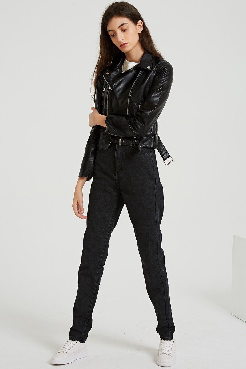 Wixra Basic Jeans Soft Pants Harem Female Straight All Match High Waist Femme Long Denim Pants For Women Plus Size