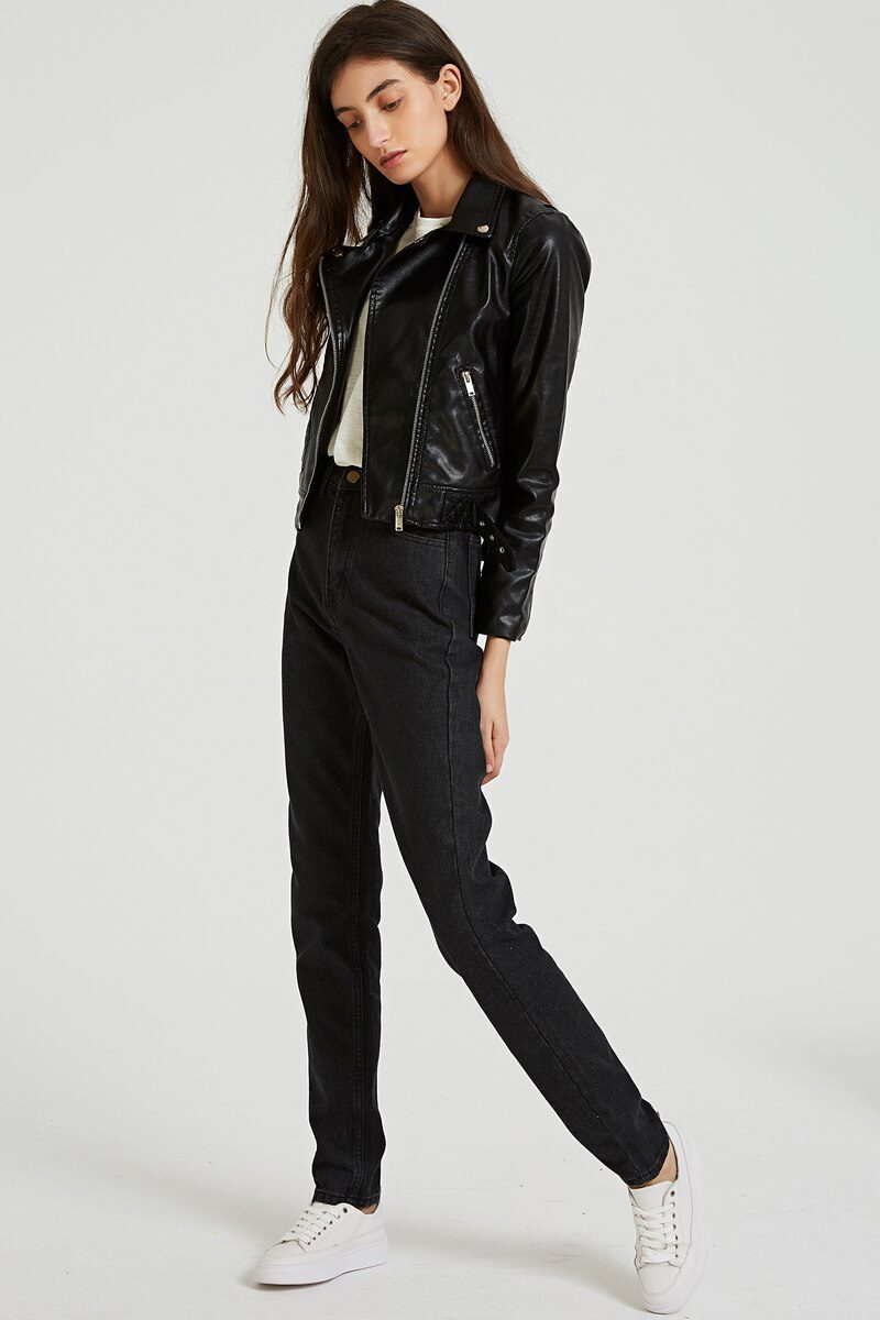 Wixra Basic Jeans Soft Pants Harem Female Straight All Match High Waist Femme Long Denim Pants For Women Plus Size