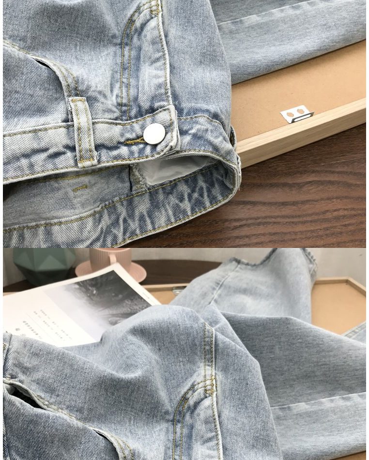 Light Blue Denim Trousers Vintage Wide Leg Pants Women Korean Straight Long Pants High Waist Casual Loose With Belt 2020 Autumn