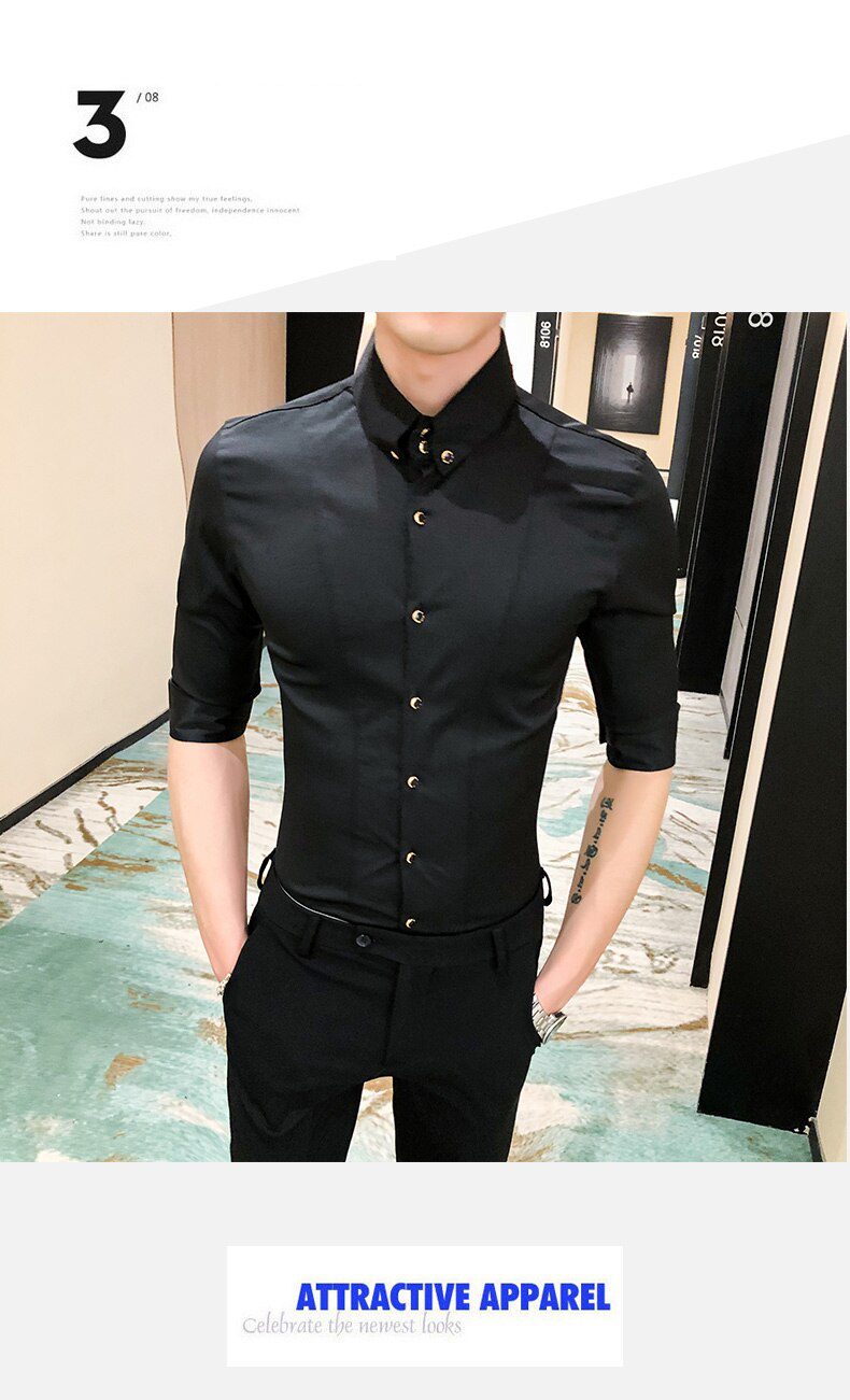 British Style Shirts for Men Fashion Men Clothing 2021 Summer Half Sleeve Men Casual Shirts Slim Fit camisas para hombre 3XL-M