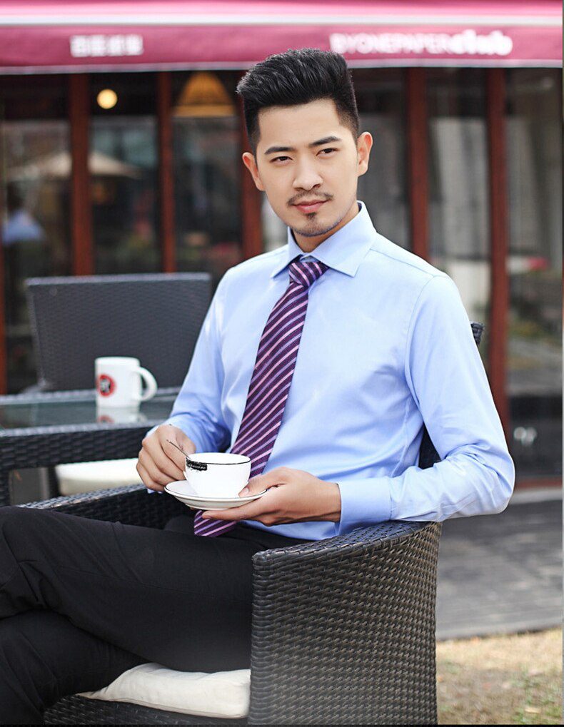 French Cuff Men's Long Sleeve Tuxedo Dress Shirt High Quality Regular Fit Male Social Wedding Evening Shirts with Cufflinks