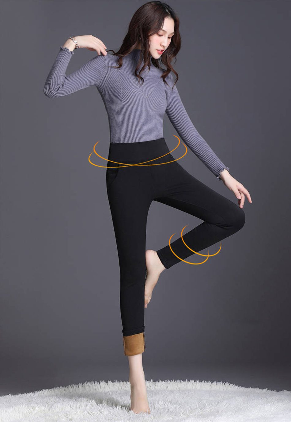 GareMay Women Winter Warm pants Velvet Thick Trousers High Waist Elastic Middle aged Mother Stretch Straight Pants Plus Size 5XL