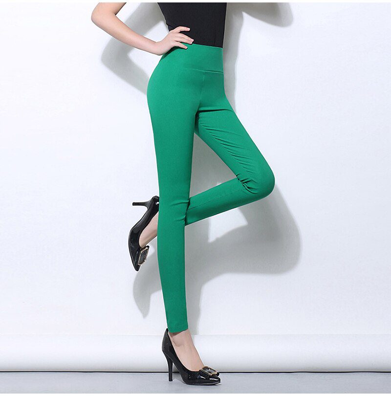 High Waist Women's Pants Woman Harajuku Leggings White Black Stretch Trousers for Women Spring Pencil Pants Female Plus Size