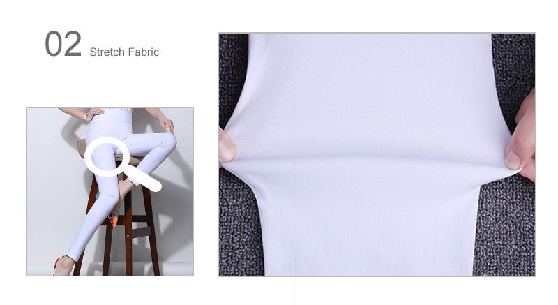 High Waist Women's Pants Woman Harajuku Leggings White Black Stretch Trousers for Women Spring Pencil Pants Female Plus Size