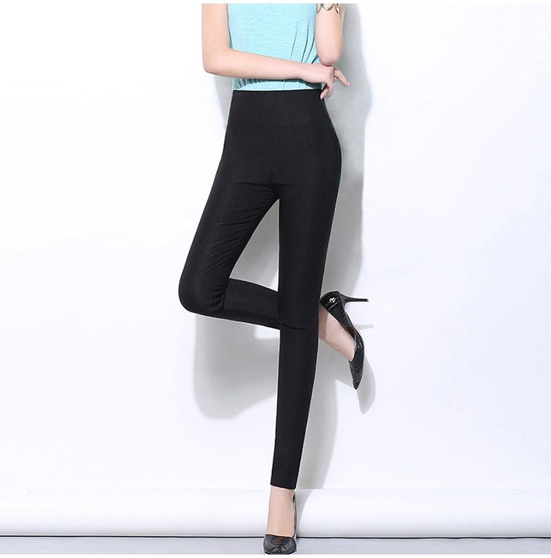 High Waist Women's Pants Woman Harajuku Leggings White Black Stretch Trousers for Women Spring Pencil Pants Female Plus Size