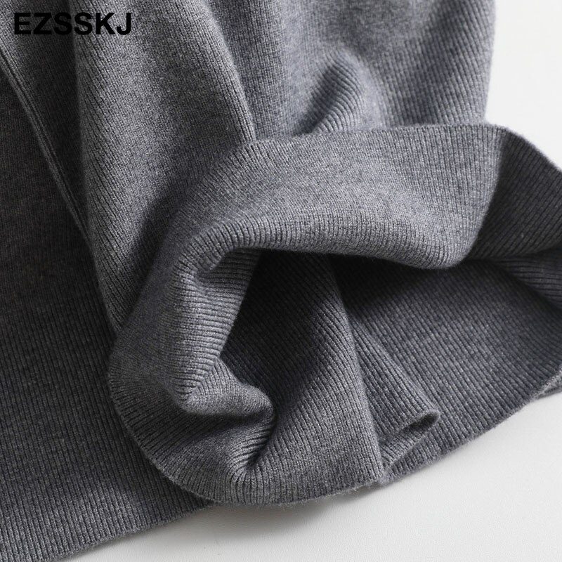 2020 autumn winter new THICK casual straight pants women female drawstring loose knitted wide leg pants casual Trousers