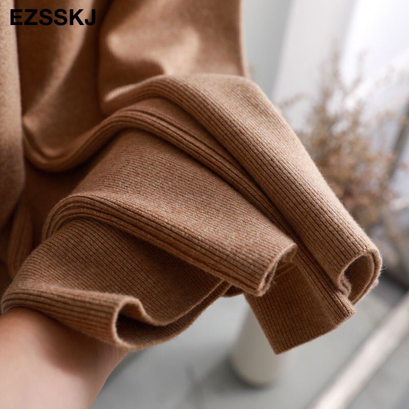 2020 autumn winter new THICK casual straight pants women female drawstring loose knitted wide leg pants casual Trousers