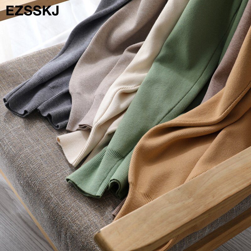 Women Elastic Waist Drawstring Trousers Thick Knitted Harem Pants Autumn Winter Sport swear Women'S Pants New Bottoms