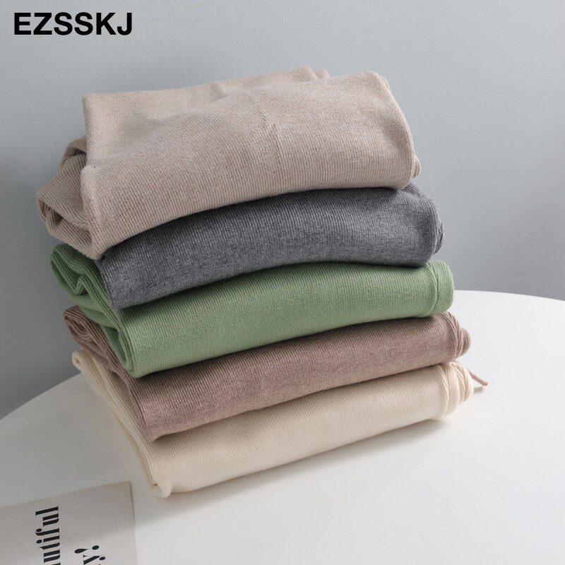 Women Elastic Waist Drawstring Trousers Thick Knitted Harem Pants Autumn Winter Sport swear Women'S Pants New Bottoms