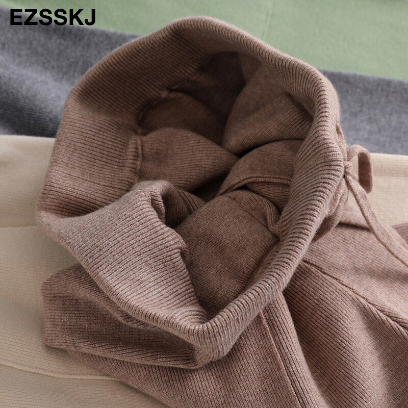 Women Elastic Waist Drawstring Trousers Thick Knitted Harem Pants Autumn Winter Sport swear Women'S Pants New Bottoms