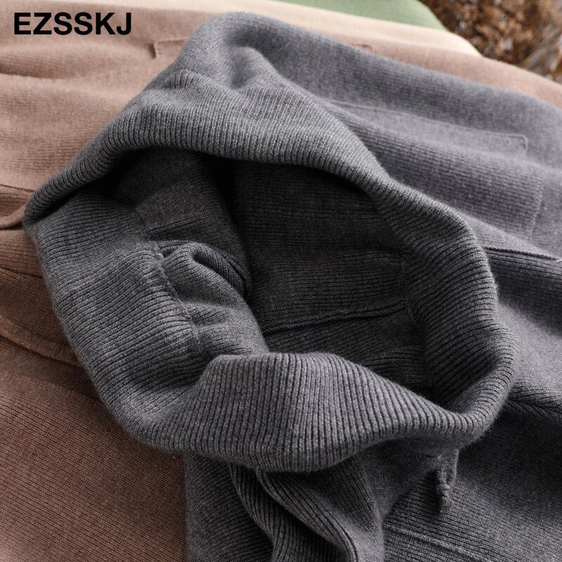 Women Elastic Waist Drawstring Trousers Thick Knitted Harem Pants Autumn Winter Sport swear Women'S Pants New Bottoms