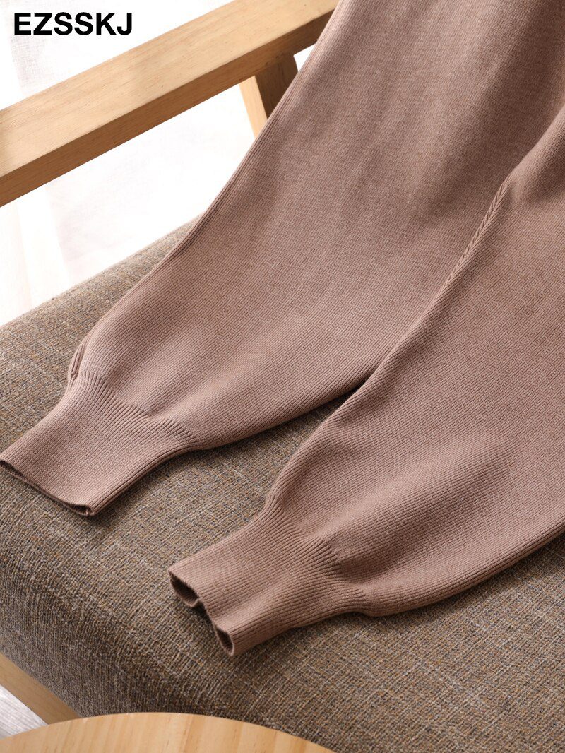 Women Elastic Waist Drawstring Trousers Thick Knitted Harem Pants Autumn Winter Sport swear Women'S Pants New Bottoms