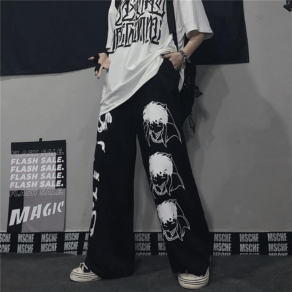 Harajuku woman pants Japanese pattern hip hop pants for women wide leg pant women men jogger women pants casual Oversize pants Harajuku woman pants Japanese pattern hip hop pants for women wide leg pant women men jogger women pants casual Oversize pants