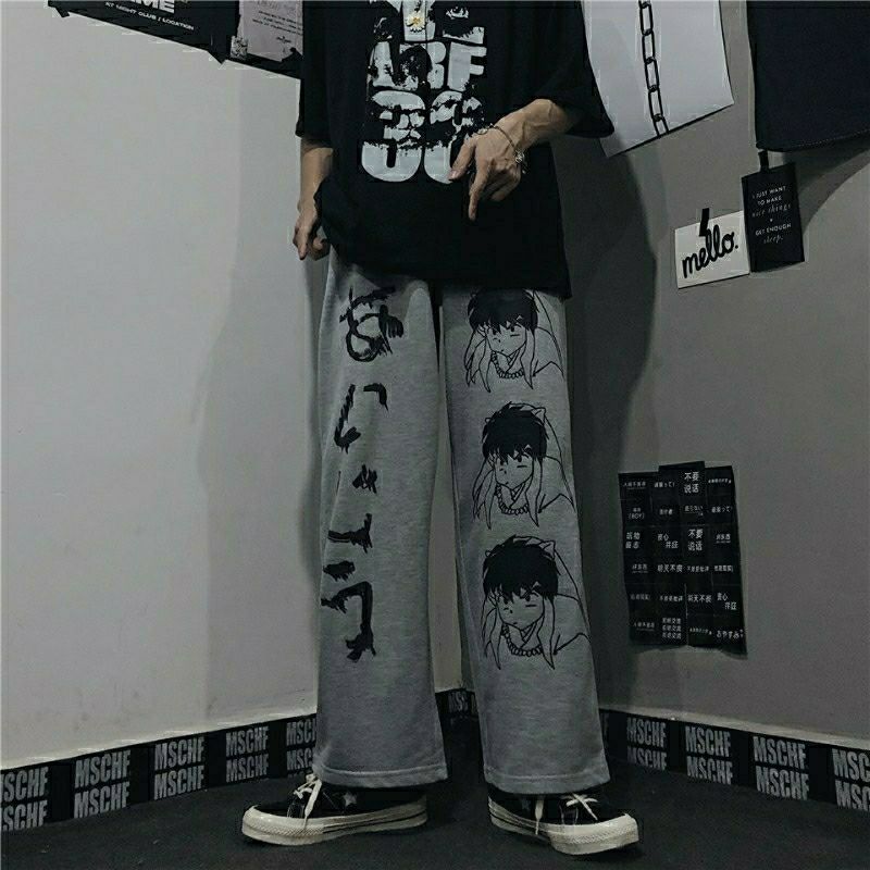Harajuku woman pants Japanese pattern hip hop pants for women wide leg pant women men jogger women pants casual Oversize pants Harajuku woman pants Japanese pattern hip hop pants for women wide leg pant women men jogger women pants casual Oversize pants
