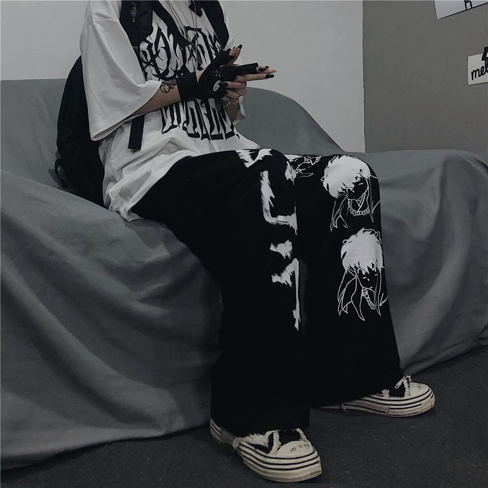Harajuku woman pants Japanese pattern hip hop pants for women wide leg pant women men jogger women pants casual Oversize pants Harajuku woman pants Japanese pattern hip hop pants for women wide leg pant women men jogger women pants casual Oversize pants