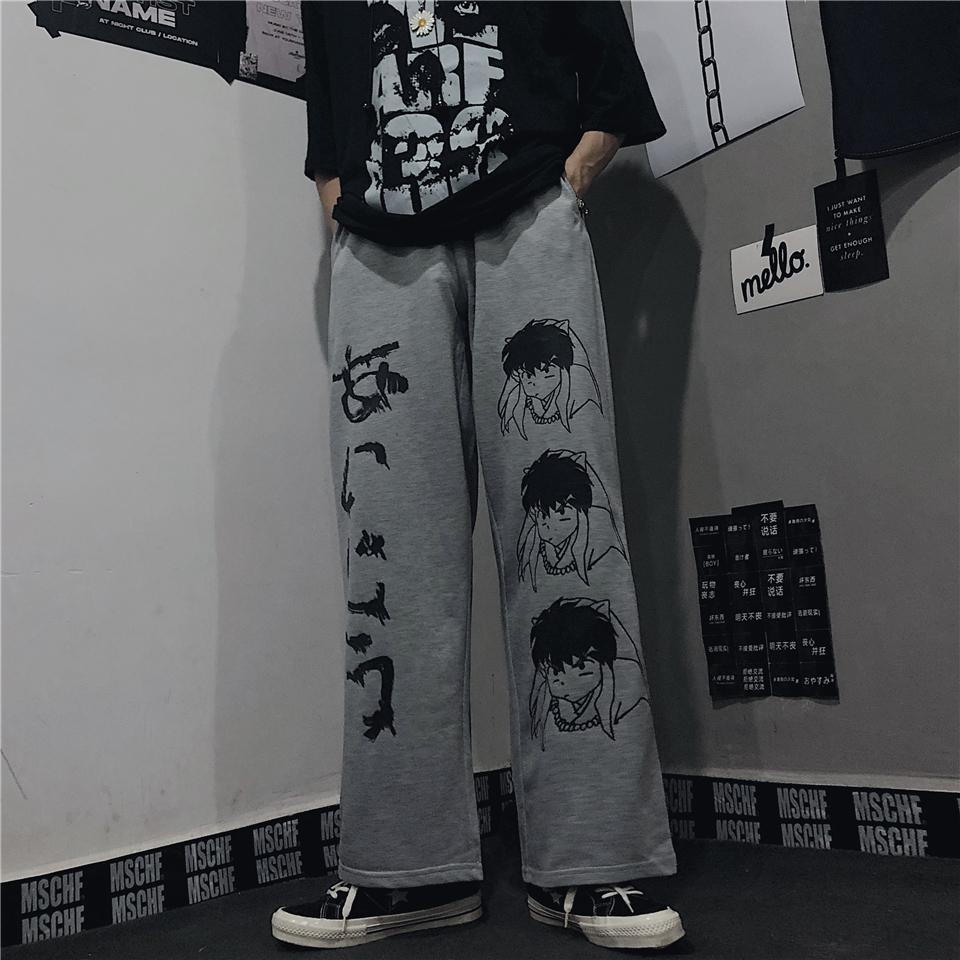 Harajuku woman pants Japanese pattern hip hop pants for women wide leg pant women men jogger women pants casual Oversize pants Harajuku woman pants Japanese pattern hip hop pants for women wide leg pant women men jogger women pants casual Oversize pants