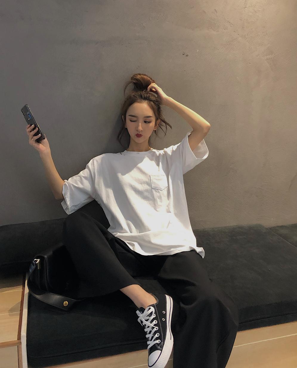 2021 Retro Solid Color Wild Straight Wide Leg Pants Female Spring New Korean Fashion High Waist Casual Long Pants