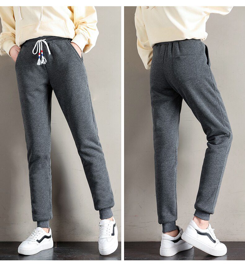 Women Winter Thick Lambskin Cashmere Pants Warm Female Casual Cotton Pants Loose Harlan Long Trousers Plus Size S-5XL 3XL 4XL