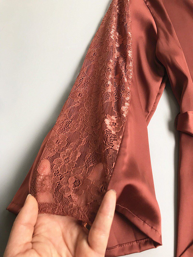 Sexy Women Rayon Kimono Bathrobe WHITE Bride Bridesmaid Wedding Robe Set Lace Trim Sleepwear Casual Home Clothes Nightwear