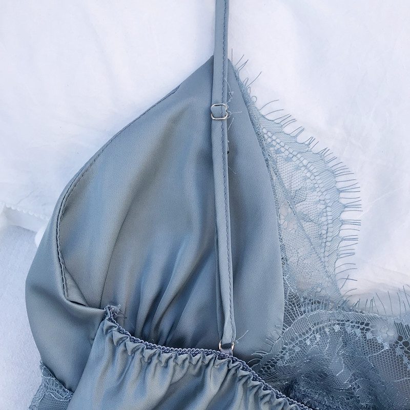 5PCS Pajamas Set Silk Satin Womens Lace Nightwear Spring Strap Pyjamas Suit Female Lounge Sleepwear with Chest Pads Home Wear 5PCS Pajamas Set Silk Satin Womens Lace Nightwear Spring Strap Pyjamas Suit Female Lounge Sleepwear with Chest Pads Home Wear