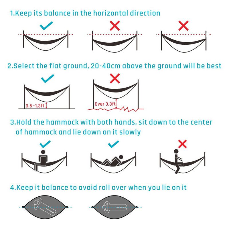 2021 Camping Hammock with Mosquito Net Pop-Up Light Portable Outdoor Parachute