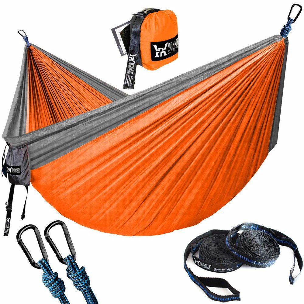 Upgrade Outdoor Tourist Hanging Hammocks Portable Parachute Nylon For Backpacking Travel