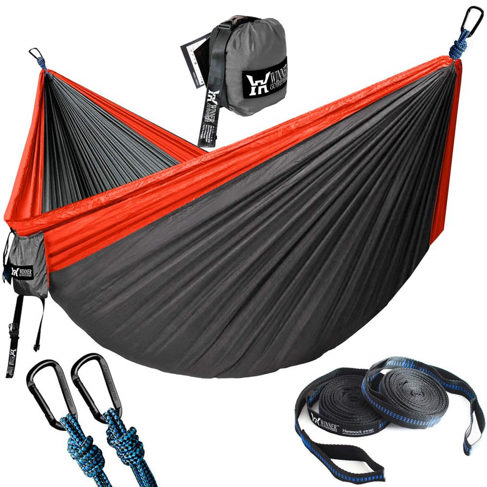 Upgrade Outdoor Tourist Hanging Hammocks Portable Parachute Nylon For Backpacking Travel