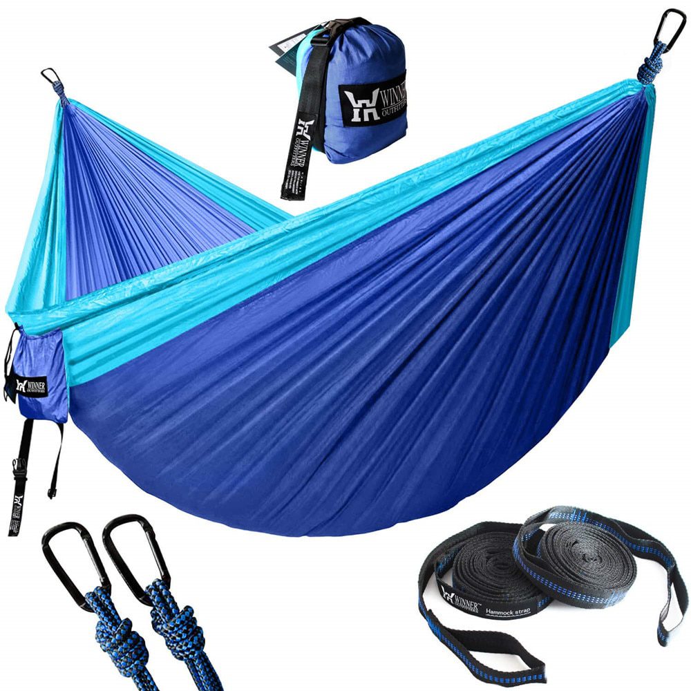 Upgrade Outdoor Tourist Hanging Hammocks Portable Parachute Nylon For Backpacking Travel