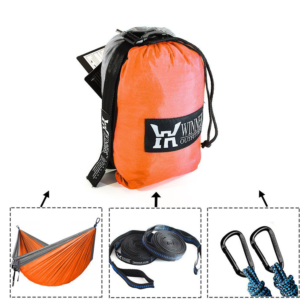 Upgrade Outdoor Tourist Hanging Hammocks Portable Parachute Nylon For Backpacking Travel