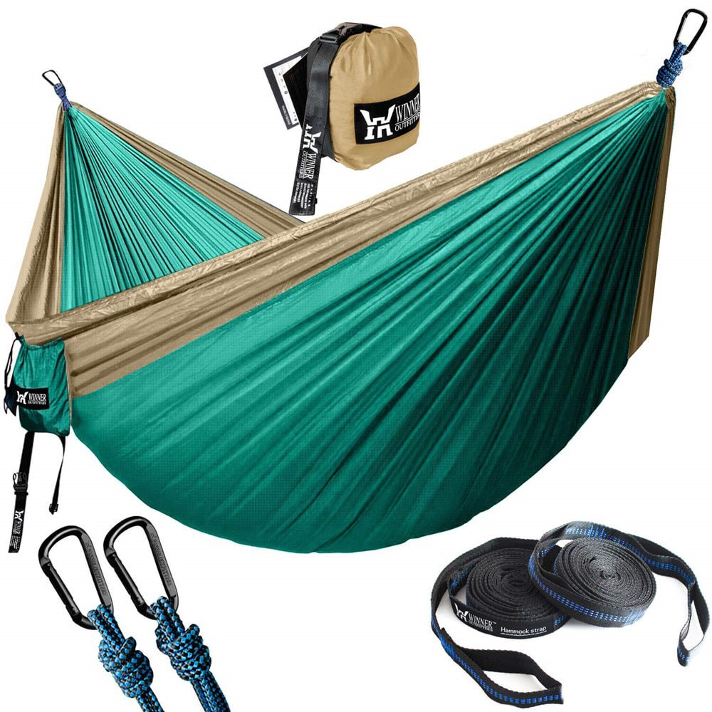 Upgrade Outdoor Tourist Hanging Hammocks Portable Parachute Nylon For Backpacking Travel