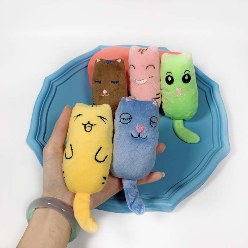 Teeth Grinding Catnip Toys Funny Interactive Plush Cat Toy