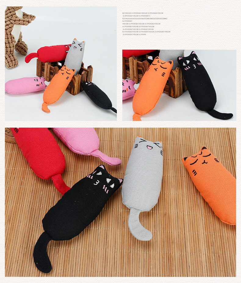 Teeth Grinding Catnip Toys Funny Interactive Plush Cat Toy