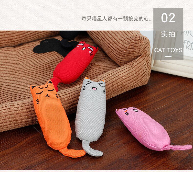 Teeth Grinding Catnip Toys Funny Interactive Plush Cat Toy