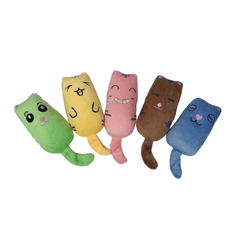 Teeth Grinding Catnip Toys Funny Interactive Plush Cat Toy