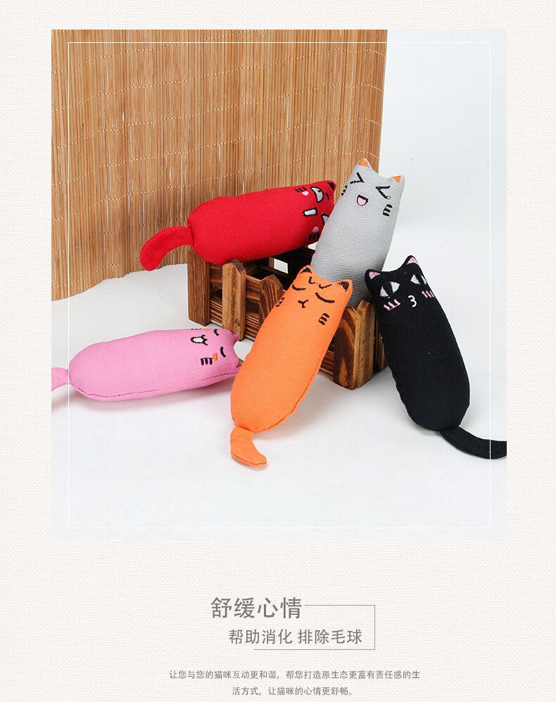 Teeth Grinding Catnip Toys Funny Interactive Plush Cat Toy