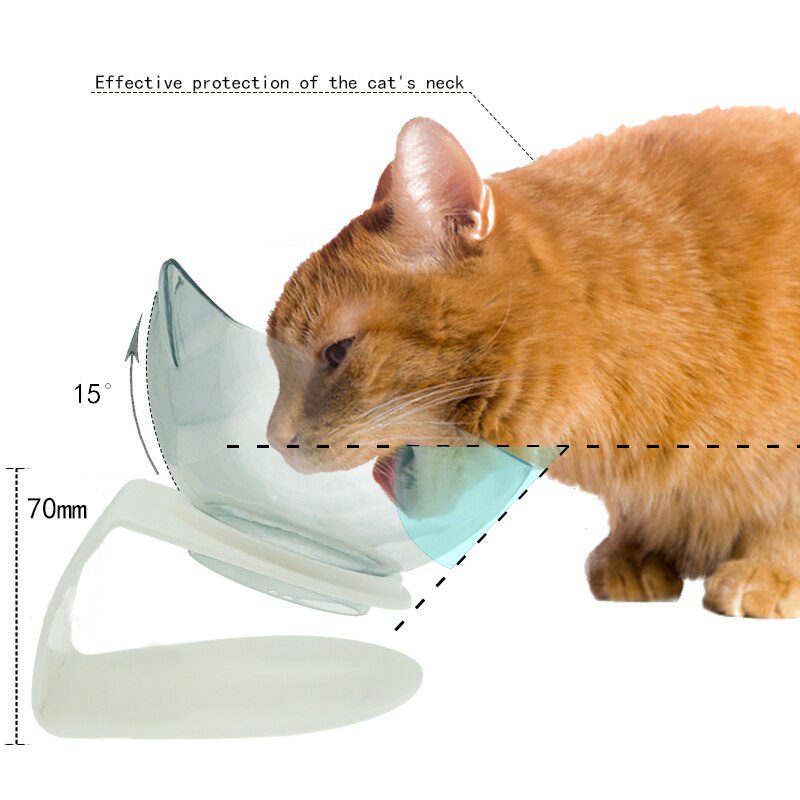 Non-Slip Double Bowl With Stand Pet Feeding Water Bowl For Cats