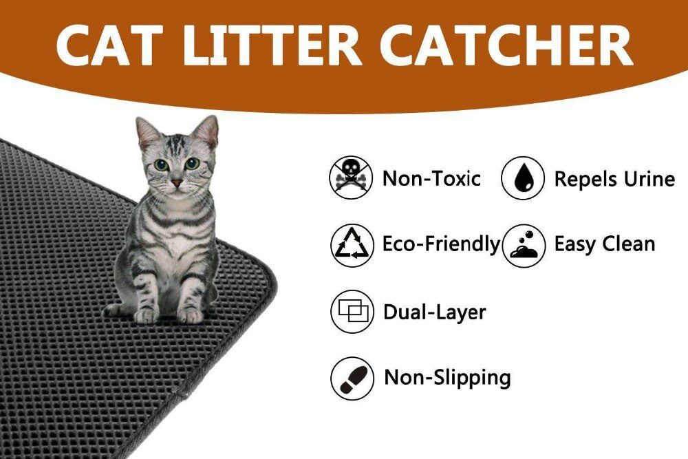 Pet Cat Litter Mat Double Layer Litter Cat Bed Pads Trapping Pets