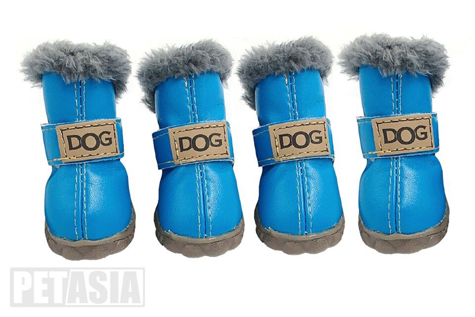 Winter Pet Dog Warm Snow Boots Waterproof Fur 4Pcs/Set Small Dogs