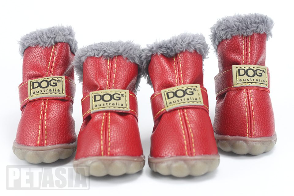Winter Pet Dog Warm Snow Boots Waterproof Fur 4Pcs/Set Small Dogs