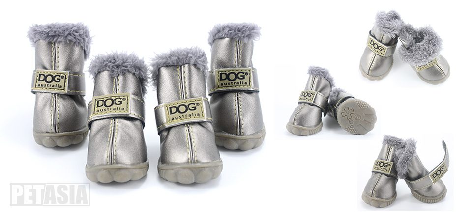 Winter Pet Dog Warm Snow Boots Waterproof Fur 4Pcs/Set Small Dogs