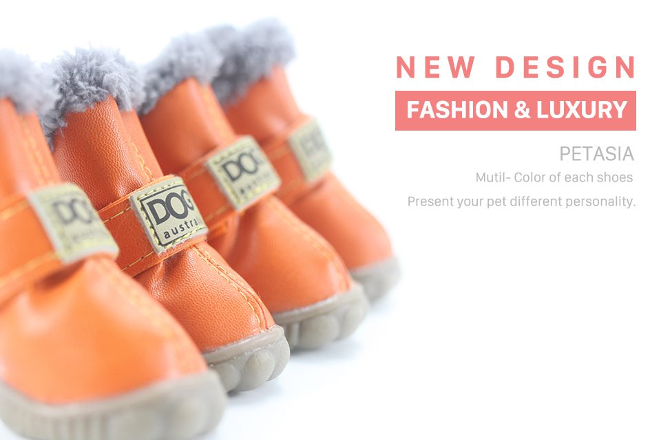 Winter Pet Dog Warm Snow Boots Waterproof Fur 4Pcs/Set Small Dogs