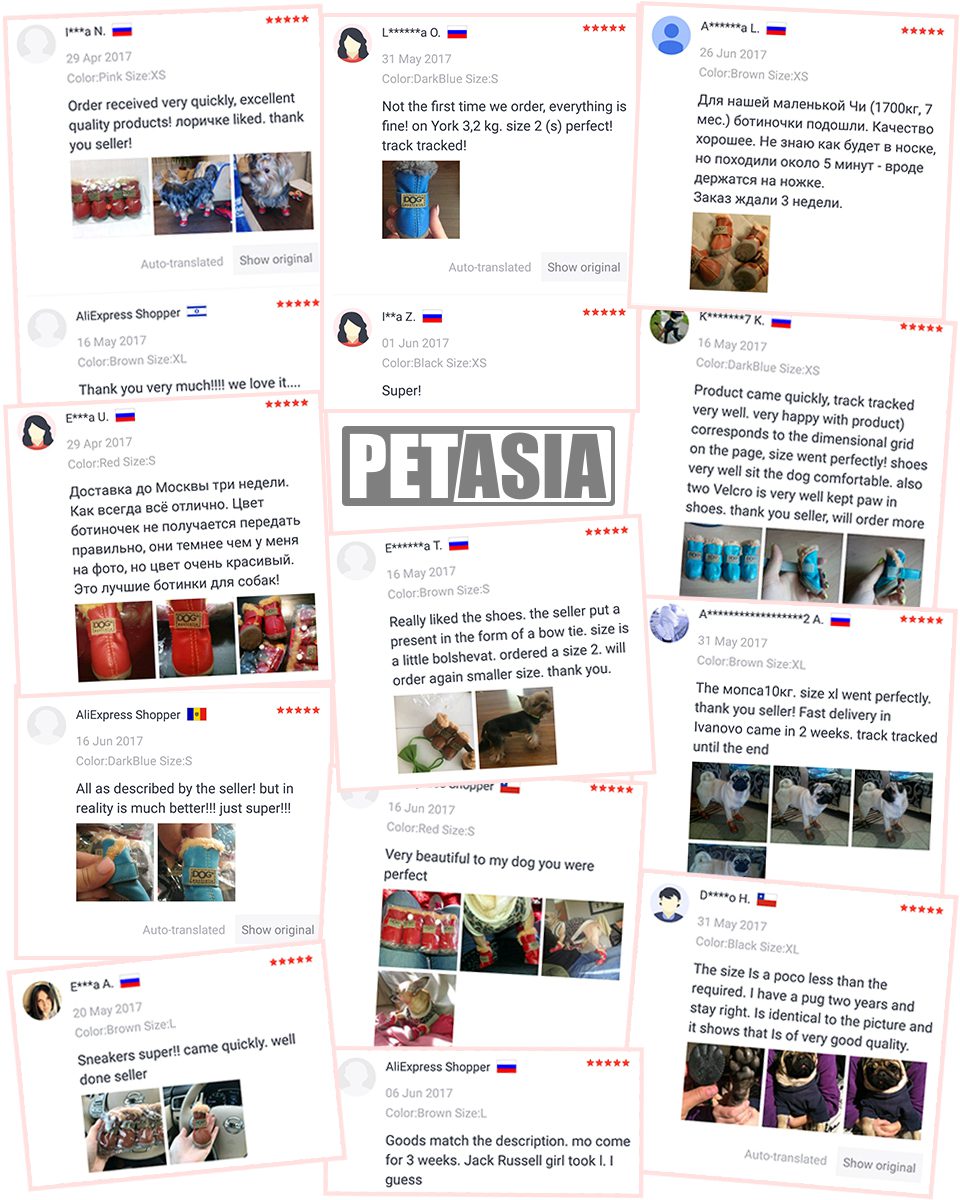 Winter Pet Dog Warm Snow Boots Waterproof Fur 4Pcs/Set Small Dogs