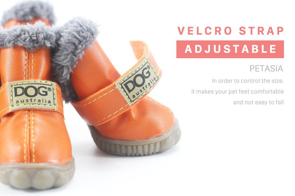 Winter Pet Dog Warm Snow Boots Waterproof Fur 4Pcs/Set Small Dogs