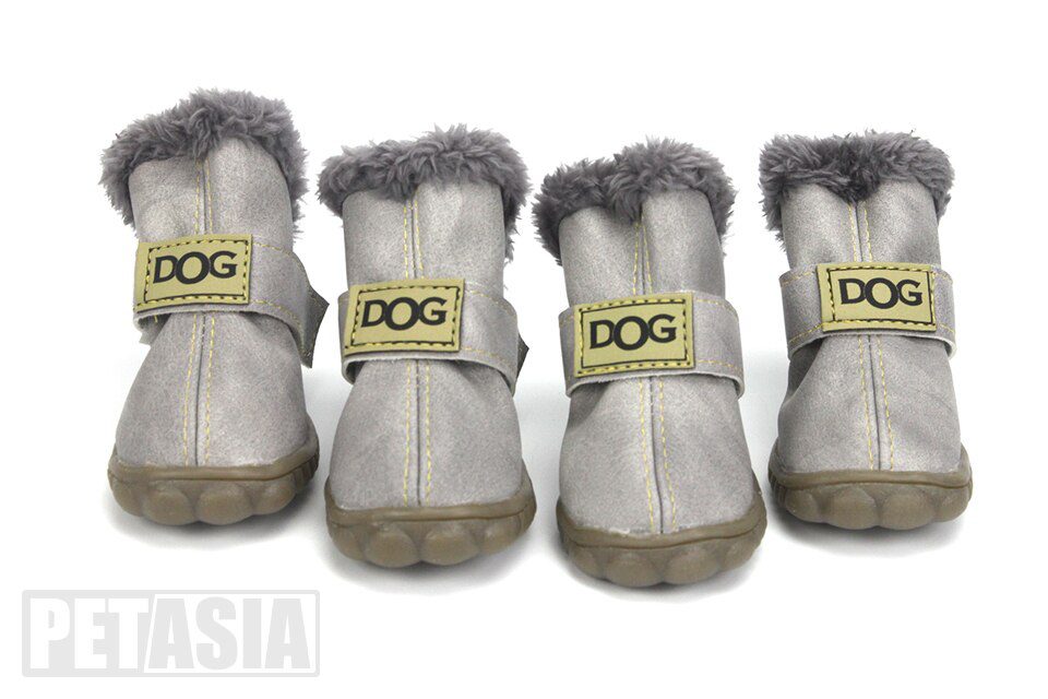 Winter Pet Dog Warm Snow Boots Waterproof Fur 4Pcs/Set Small Dogs