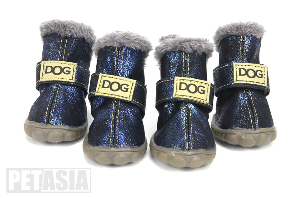 Winter Pet Dog Warm Snow Boots Waterproof Fur 4Pcs/Set Small Dogs