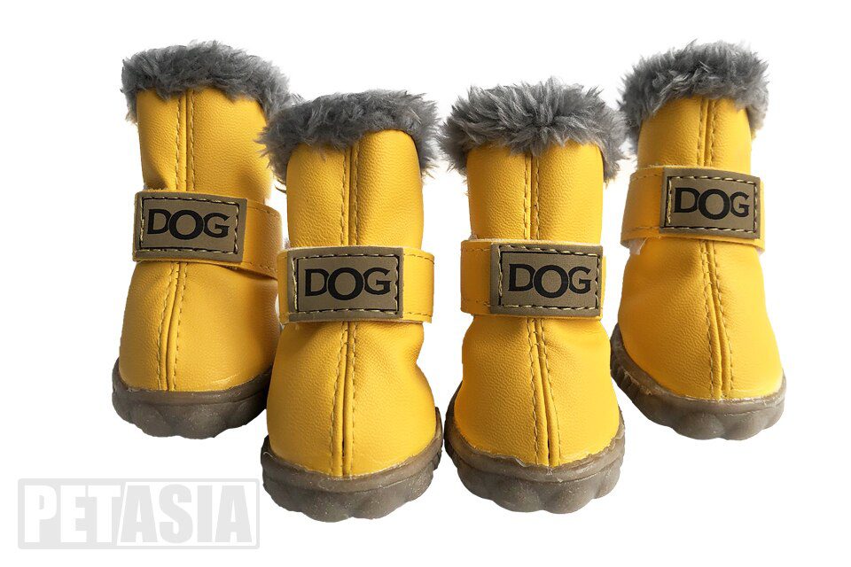 Winter Pet Dog Warm Snow Boots Waterproof Fur 4Pcs/Set Small Dogs