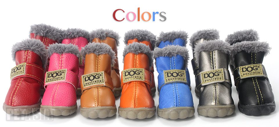 Winter Pet Dog Warm Snow Boots Waterproof Fur 4Pcs/Set Small Dogs
